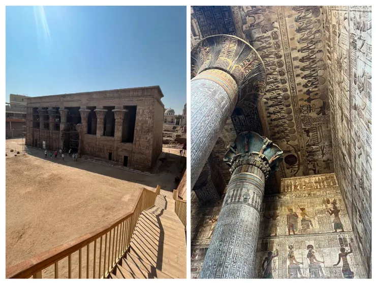 需要先向下走才能抵達的埃斯納神廟，其壁畫雕刻與色彩令人驚艷的程度不輸丹德拉神廟唷～（採用友人的照片，攝於2025年）