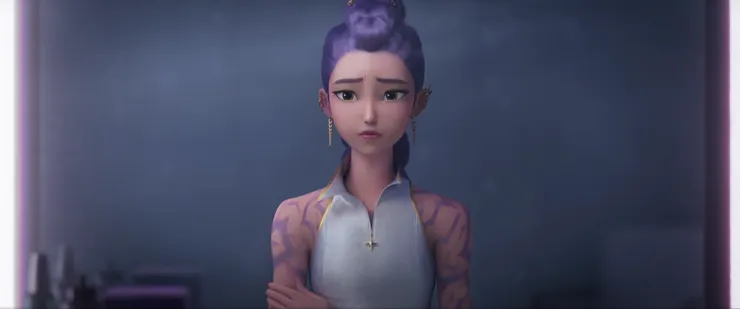 身為惡魔獵人的魯米，其實懷著一個天大的祕密......（圖源／Netflix）