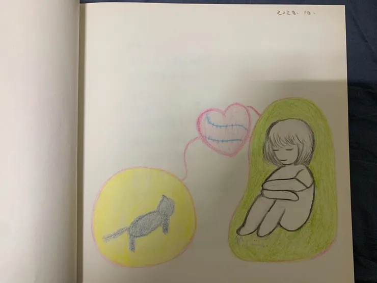 在某個很思念小八的夜裡,我畫了一幅畫,這也是其中一種心靈儀式。