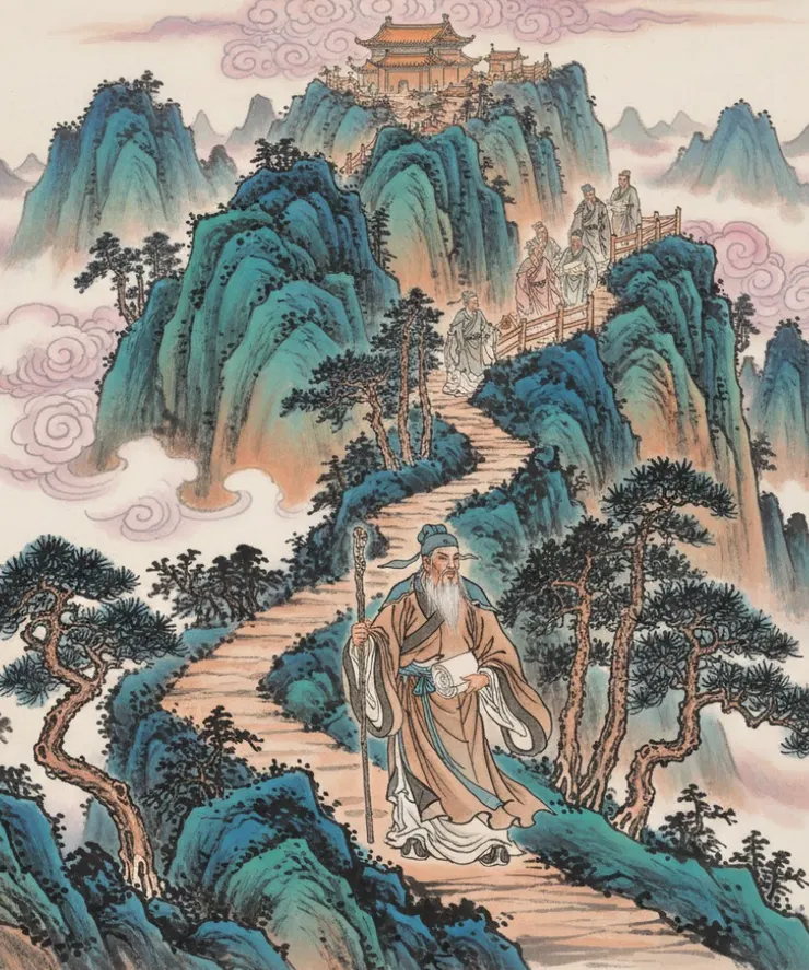 天機星的代表人物-姜子牙(此圖為AI產生並非真的某張名畫)