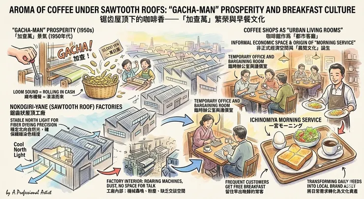 鋸齒屋頂下的咖啡香——「加查萬」繁榮與早餐文化