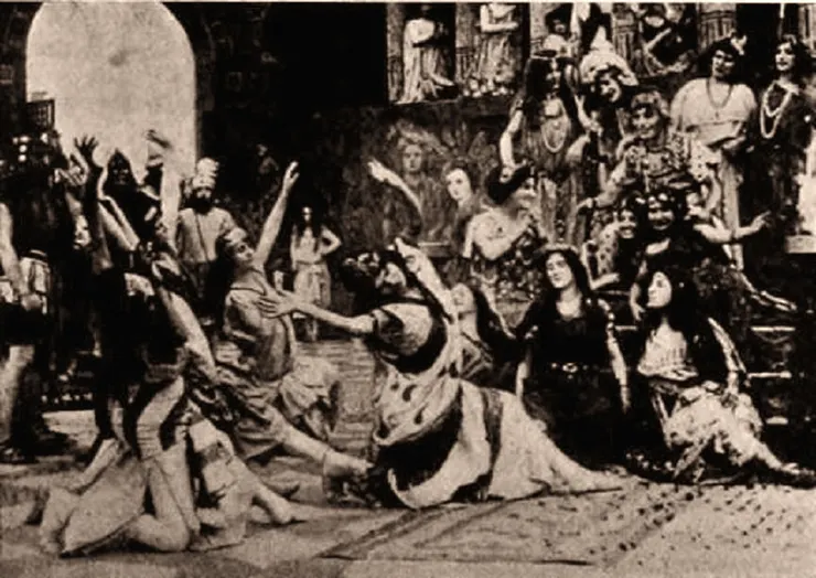 以「尼祿」統治為背景的電影《暴君焚城錄》（Quo Vadis）劇照，1913年。