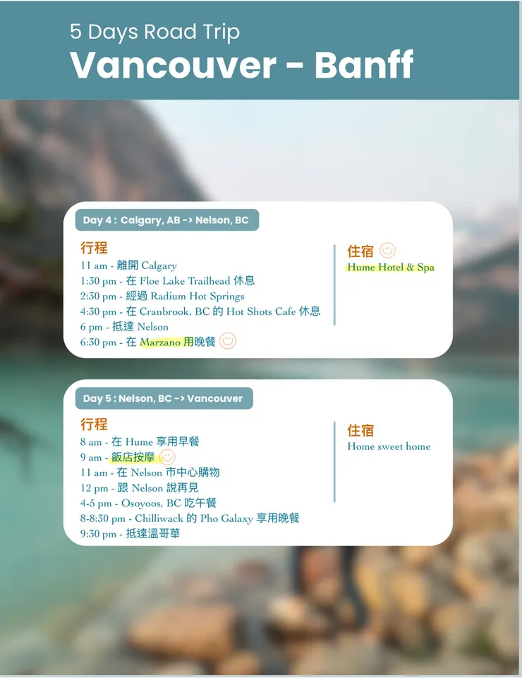 加拿大公路旅行 - 五天四夜班夫旅遊分享 （下集）