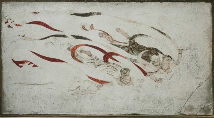 金堂壁畫中在天上飛舞的仙人（圖源／維基百科）