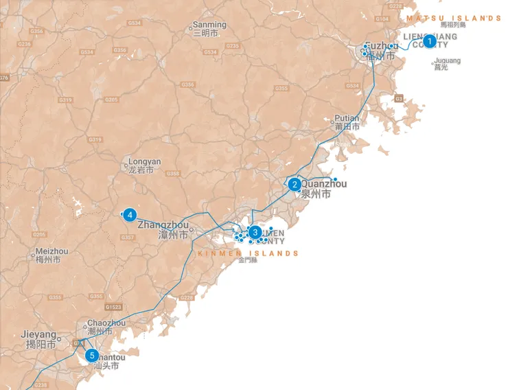 福建沿海攻略範圍