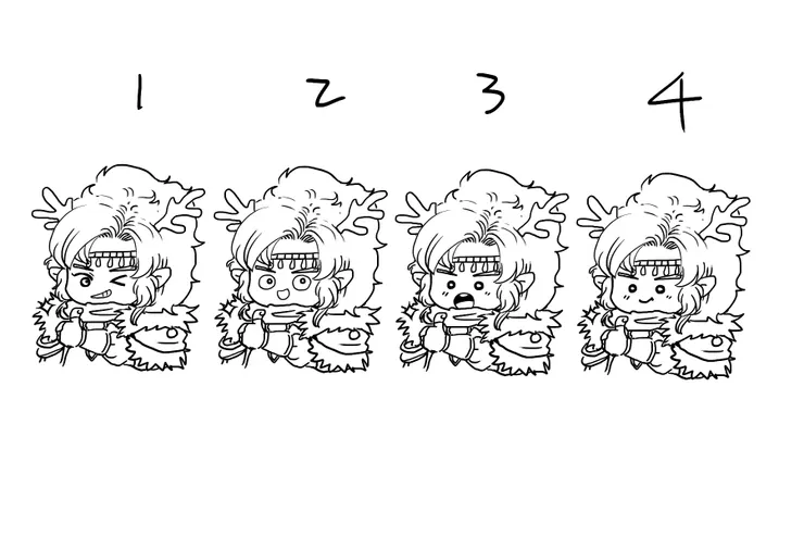 草圖共有四種版本，每個都好可愛