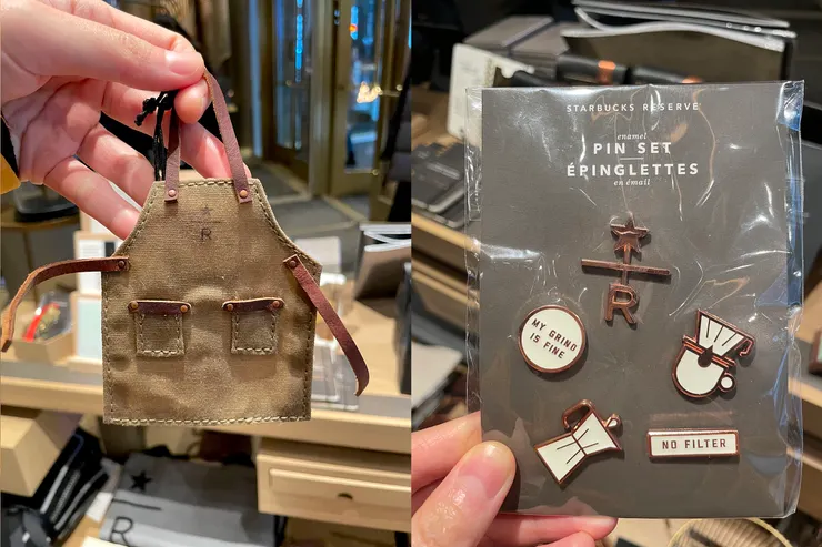星巴克店員的圍兜迷你版，以及別針