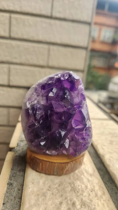 天然迷你爆紫晶鎮 欣賞