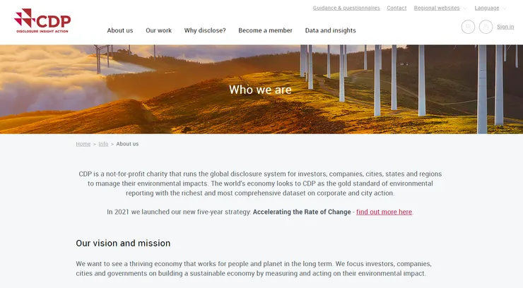 Carbon Disclosure Project，資料來源：CDP