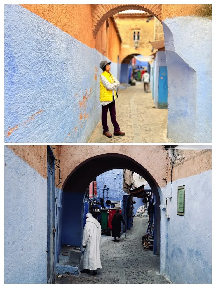 下半部塗上藍色