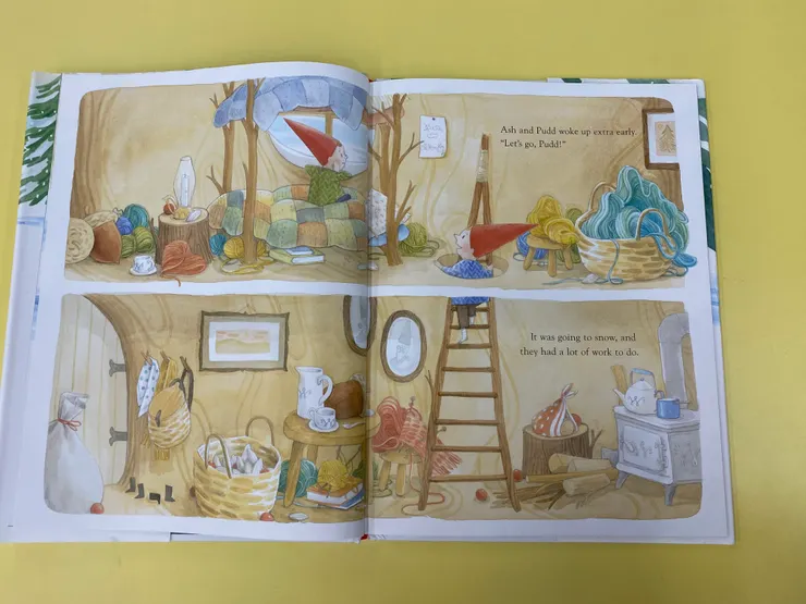 Ash和Pudd起得超級早。「走吧，Pudd!」就快要下雪了，而他們有一堆工作要做。