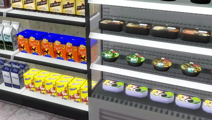 大貨架旁是冷凍櫃。