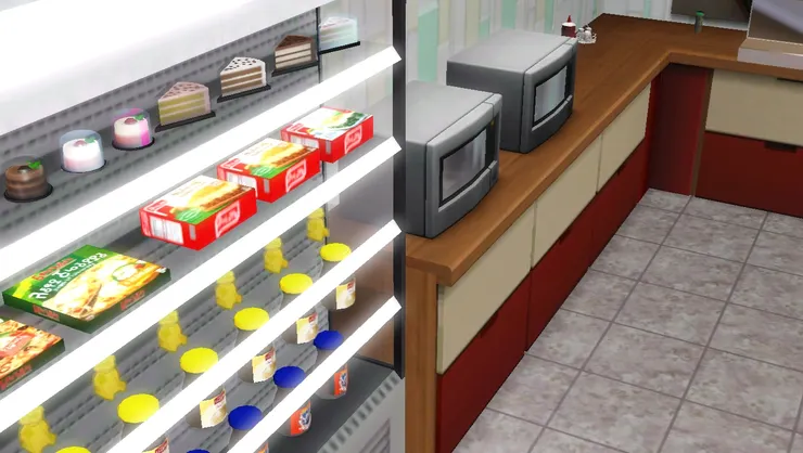 冷凍櫃旁是供人加熱和進食的地方，這種環境大家一定不陌生。