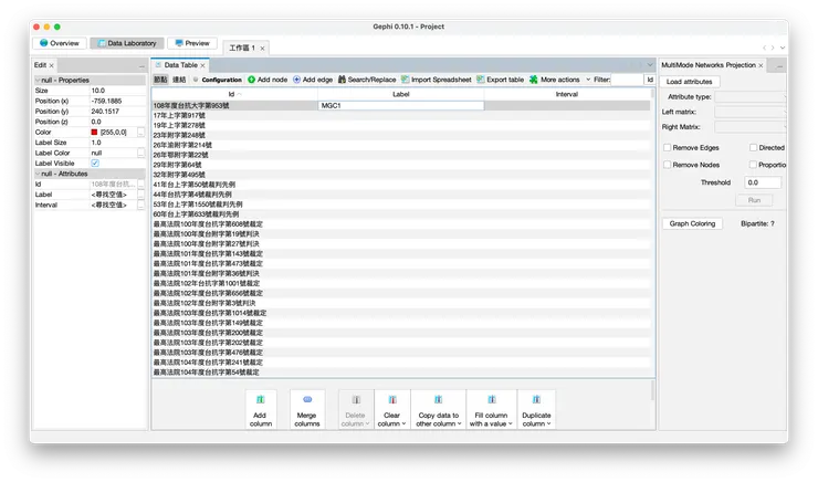 調整節點的顏色及輸入標籤(label)