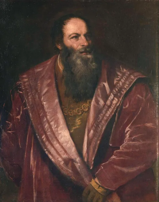 《彼得羅‧阿雷蒂諾肖像》Portrait of Pietro Aretino 1545（圖／原點出版《別鬧了，藝術家真的百百種啦！》）
