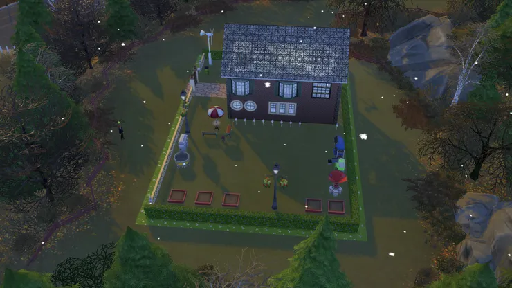 我從來都不會選個小的地皮來畫，是《翠兒的家》要畫小的房子才選。就算房子不大，花園也要大。