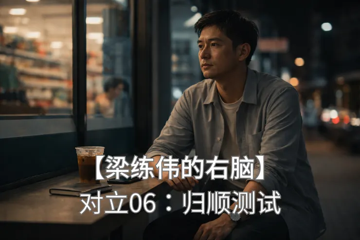 梁练伟深夜坐在便利店门口独自发呆