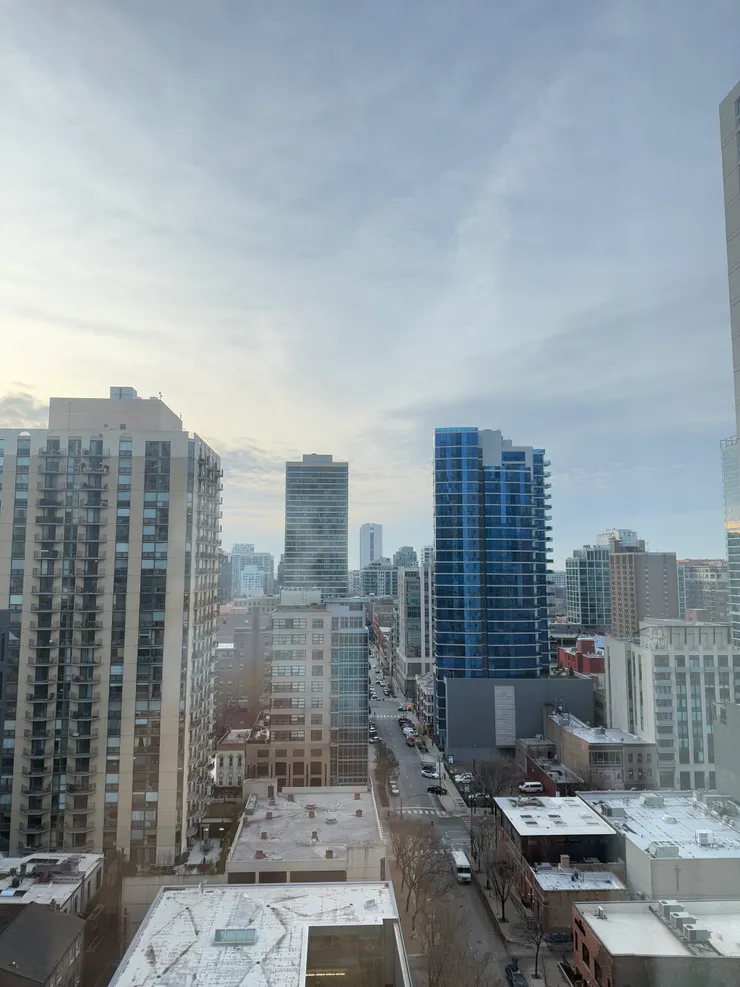 窗外景色，每天我都會拉開窗簾欣賞芝加哥的美