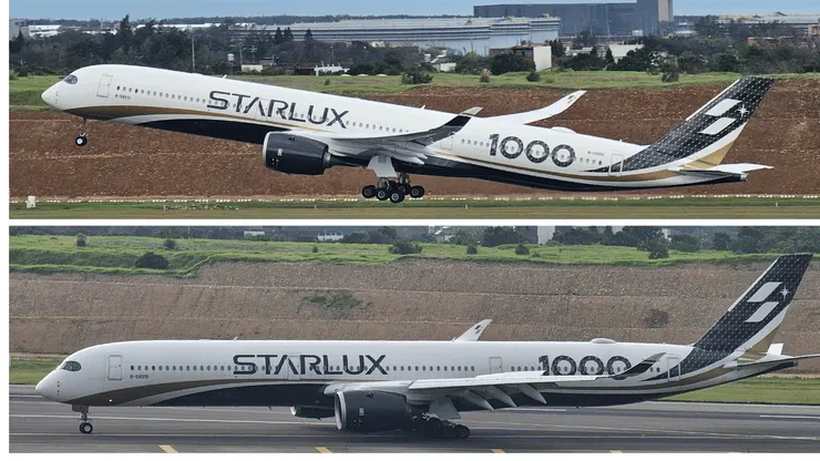 上圖是星宇航空A350-1000上午在北跑道順光起飛!下圖是下午在北跑道逆光降落!
