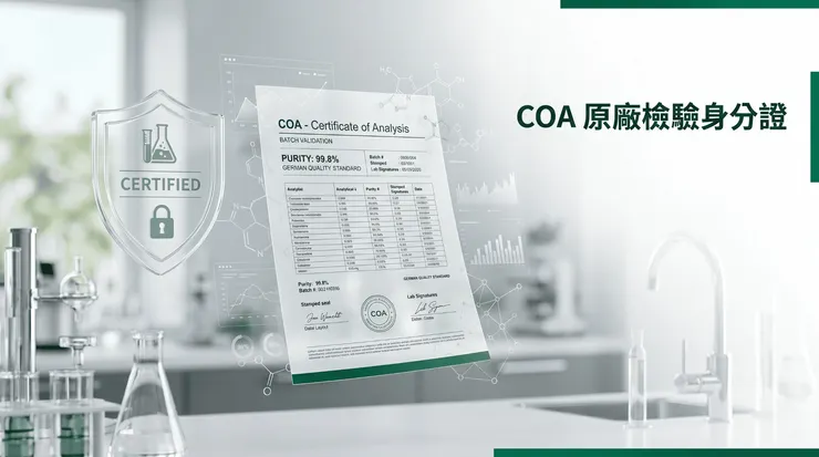 國際保健食品出廠前,通常都需經過完整檢驗並核發 COA 文件
