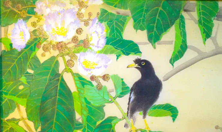 〈初夏晨興〉局部－八哥