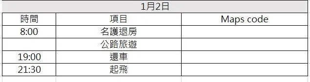 根本就是沒有行程的行程表