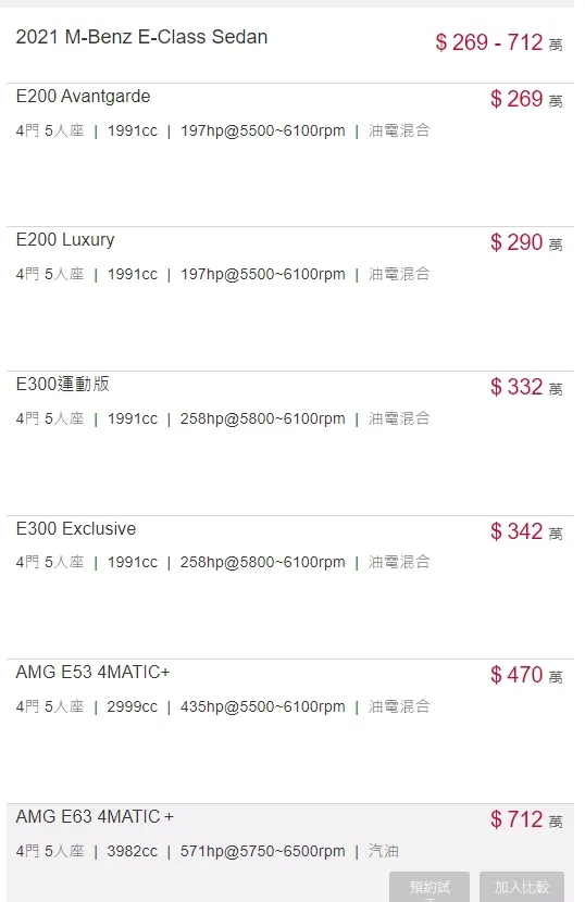 BENZ總代理E系列價格