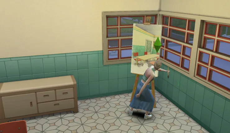 然後把教室畫了下來...