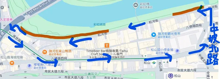中坡北路左轉松河街繞行路線建議
