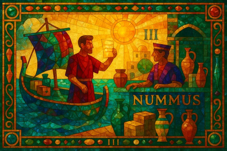 羅馬透過統一港口稅和跨境收據，促進地中海區域貿易，形成羅馬全球化經濟體系。