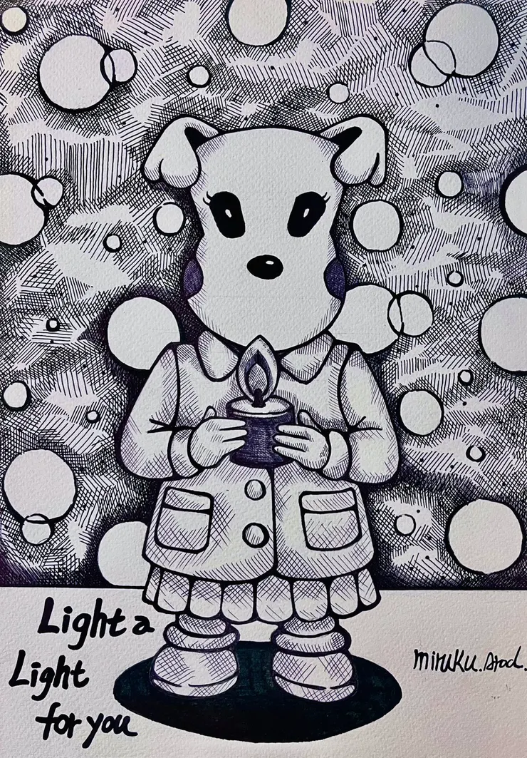 黑色原子筆手繪