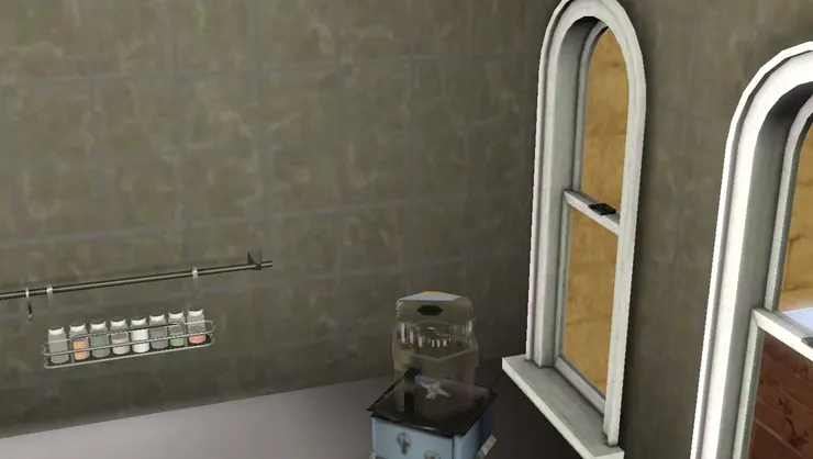 因為我很不喜歡土色,所以用了灰色配綠色,配紅色廚櫃也很好看。