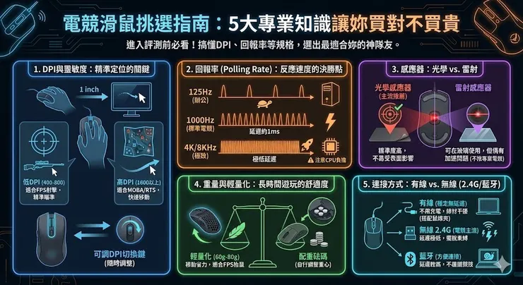 電競滑鼠五大挑選指南