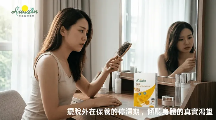 每天早上看著梳子上的落髮,或是生理期前反覆作怪的肌膚,讓人不禁感到焦慮。其實,當昂貴的外用保養品遇到瓶頸時,往往是身體在提醒妳:內在的「微量營養」需要重建