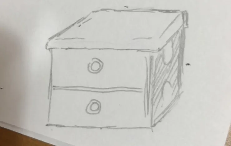 學生無聊即興創作的床頭櫃