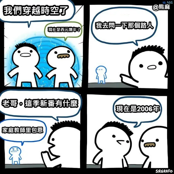 謹以此梗圖示意時空穿越的fu