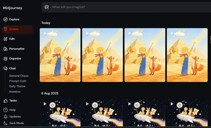 midjourney create 