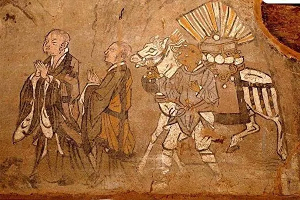 敦煌壁畫中的玄奘取經圖（公有領域）