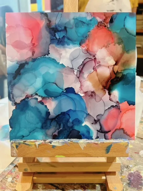 第一次嘗試酒精墨水畫