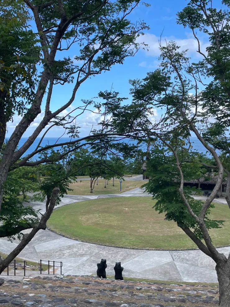 黑熊雕像的背影