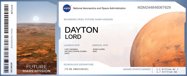 圖源：截圖於前往火星的登機牌