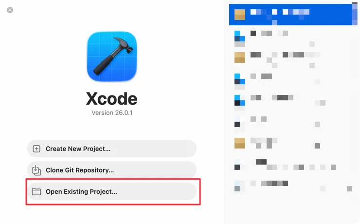 Xcode 的 Welcome 頁面