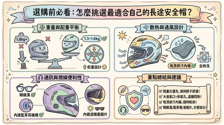 選購前必看:怎麼挑選最適合自己的長途安全帽?
