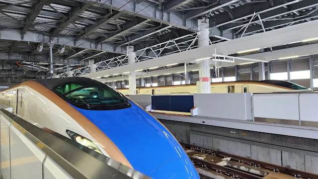月台上看到預備的 E7/W7 新幹線