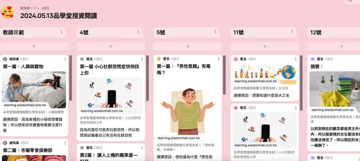 學扶班讓孩子們選篇閱讀，看看他們都關注什麼🤔