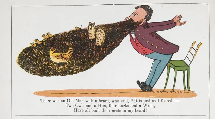 EDWARD LEAR (1812-1888) English artist. Coloured version of his Old Man with a beard from his 1888 A Book of Nonsense