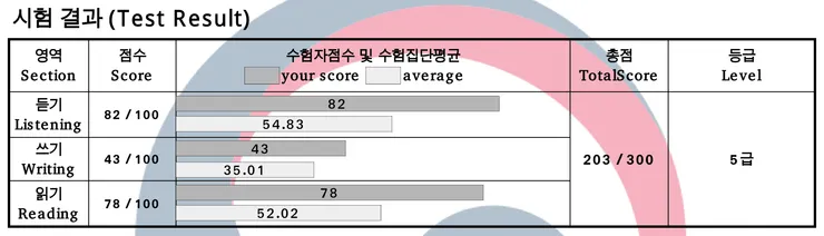 第99期TOPIK II成績