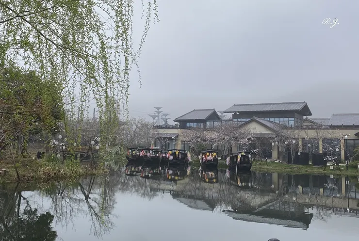 拈花灣一景-小船泊岸 ([陳傳義]拍攝)