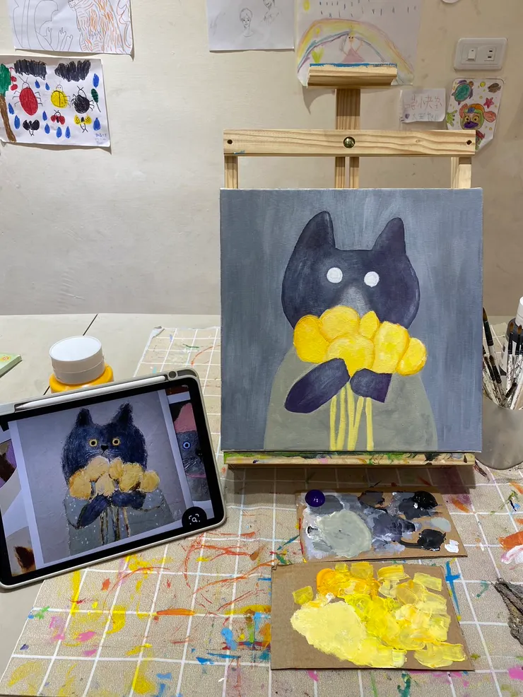 以此紀念畫的很好的花朵筆觸質感