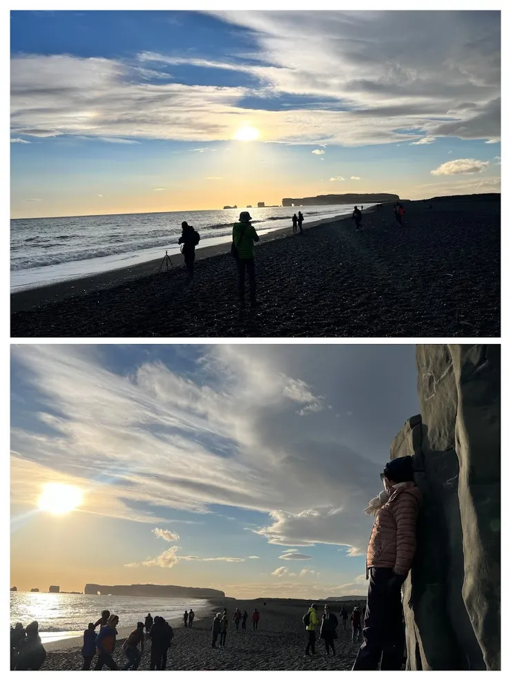 雷尼斯黑沙灘看夕陽